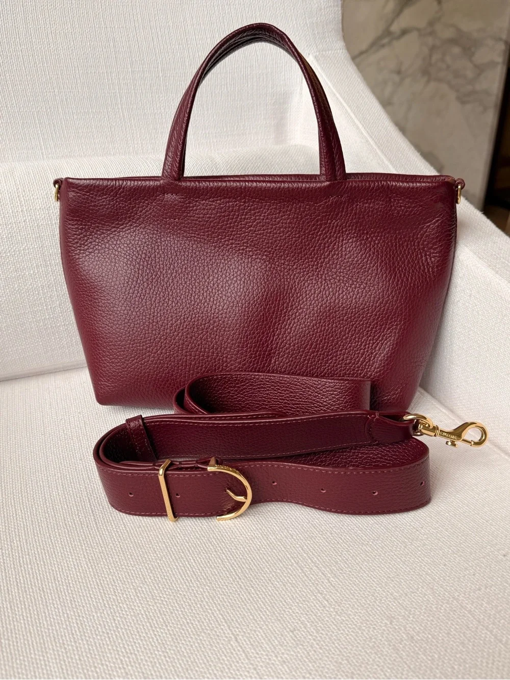 Cuyana Mini Easy Zipper Tote Bag in Cherry - Picture 5 of 6